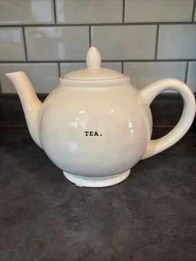 Rae Dunn White Ceramic TEA. Teapot